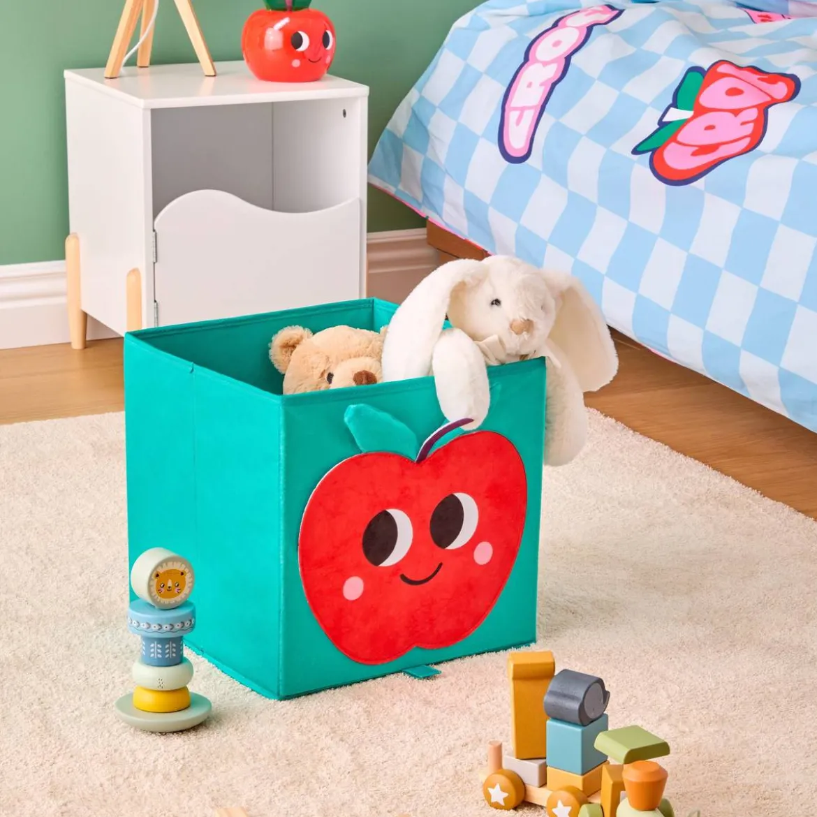 Boite de rangement velours "Pomme d'amour"