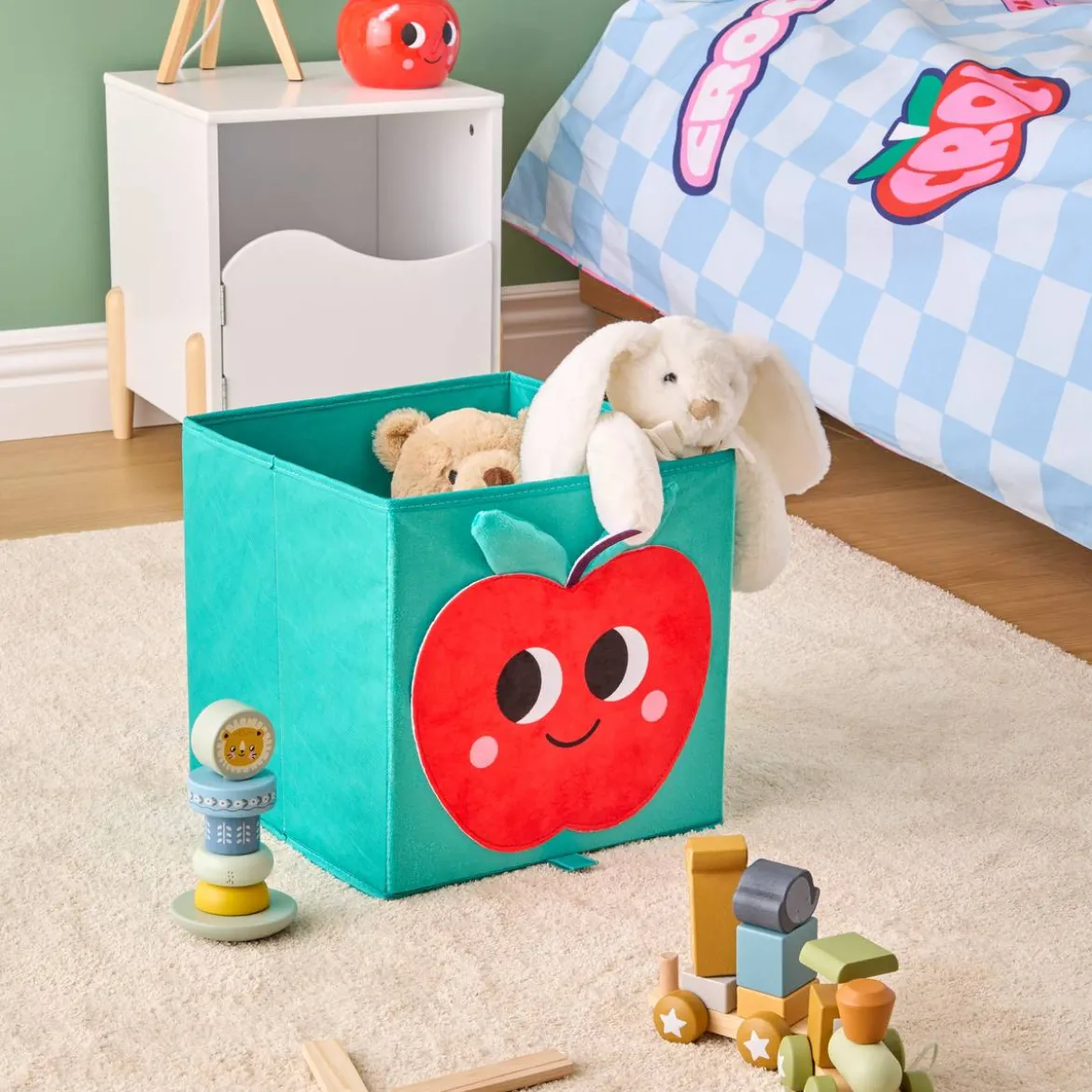 Boite de rangement velours "Pomme d'amour"