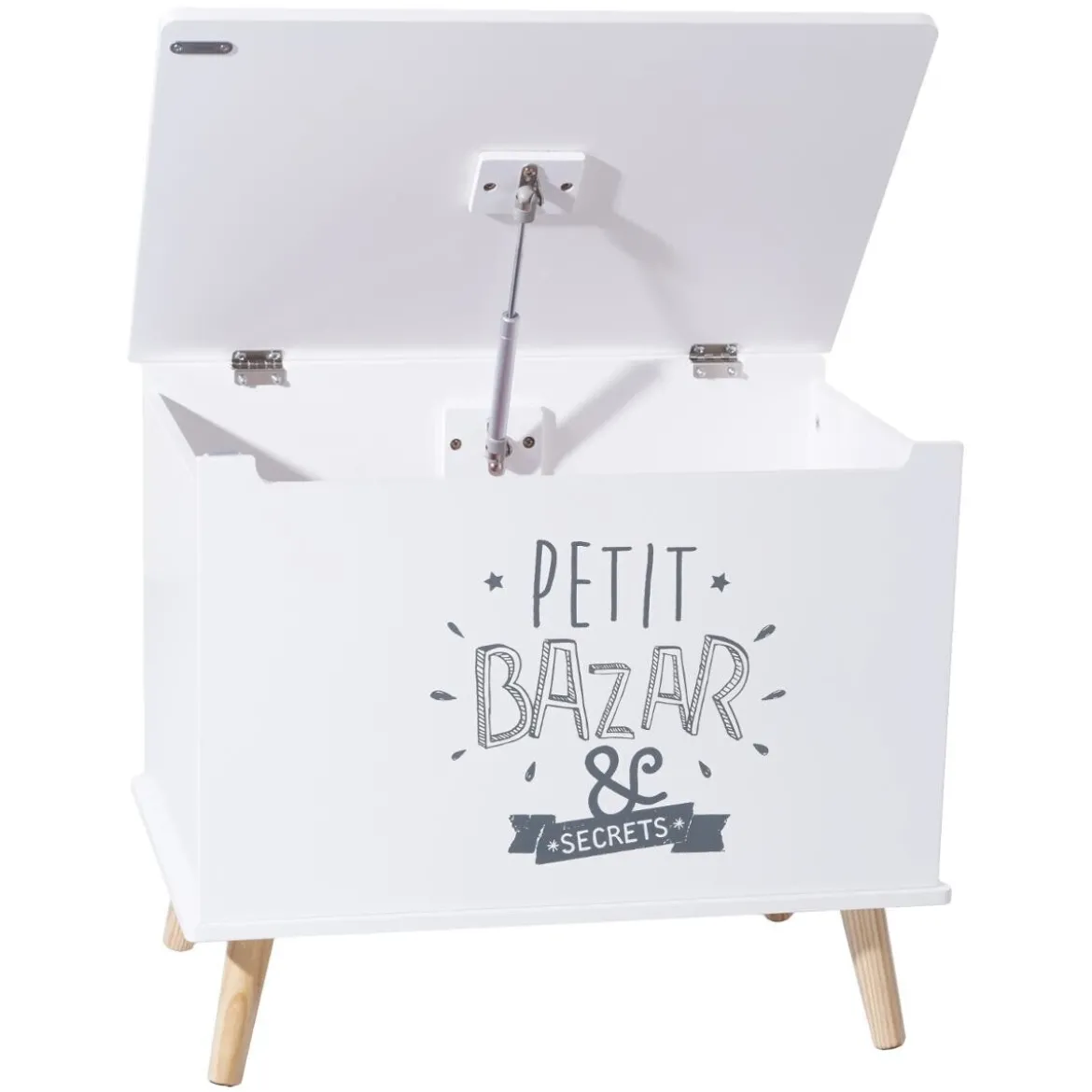Coffre enfant blanc bois