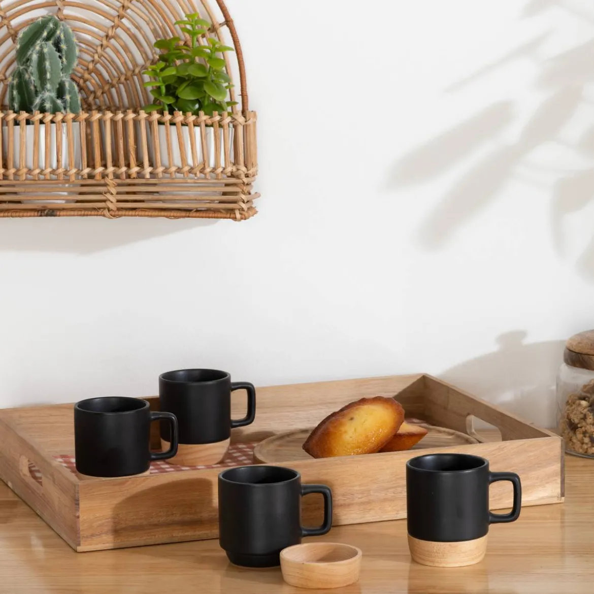 Coffret 4 tasses "Bambou Black"