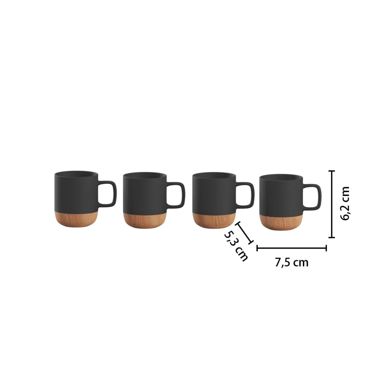 Coffret 4 tasses "Bambou Black"