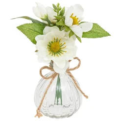 Composition vase et fleurs artificielles