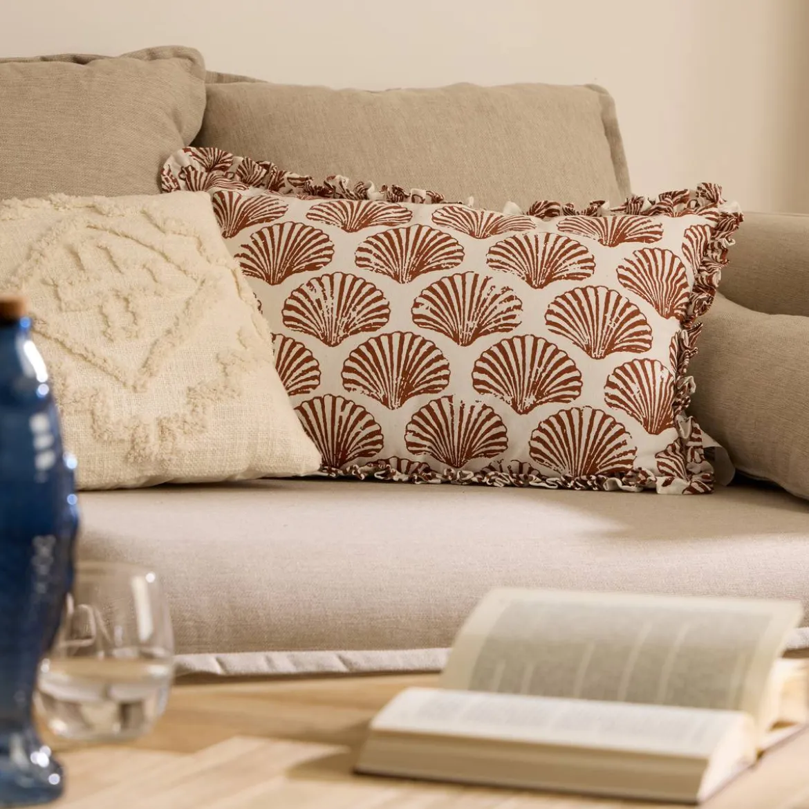 Coussin "Inca", coton tufté