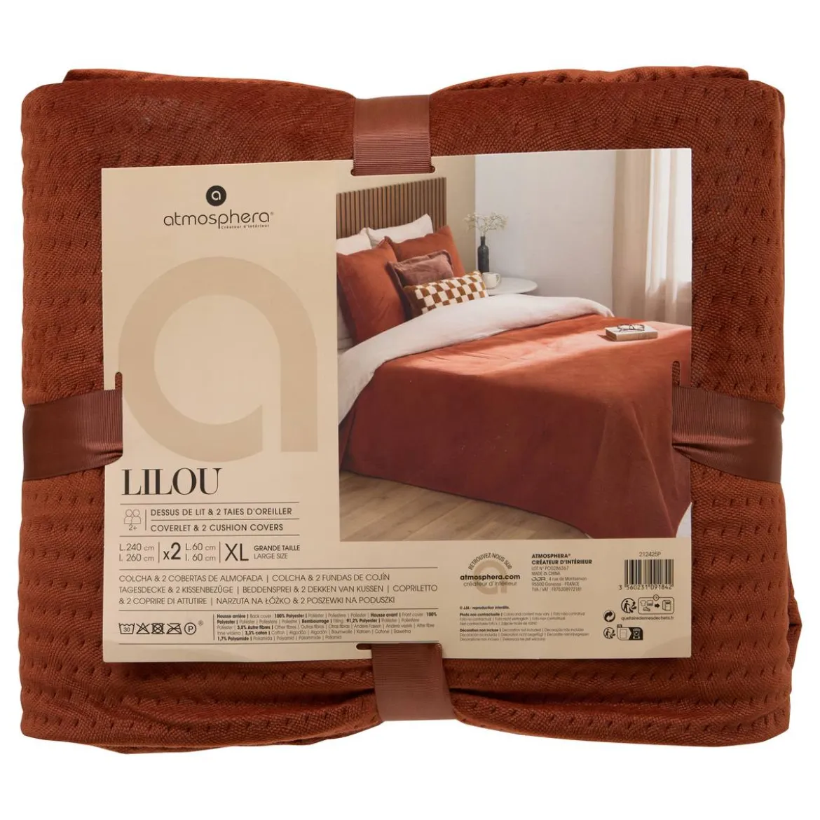 Dessus de lit et 2 taies d'oreiller "Lilou"
