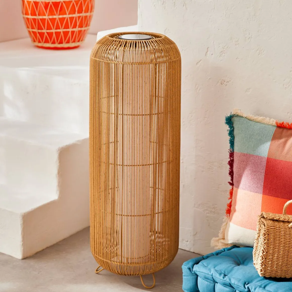 Lampadaire d'extérieur LOISE solaire Beige