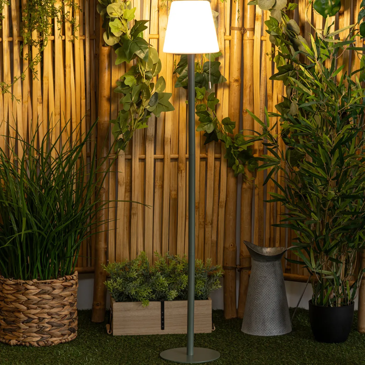 Lampadaire d'extérieur ZACK rechargeable USB Vert olive