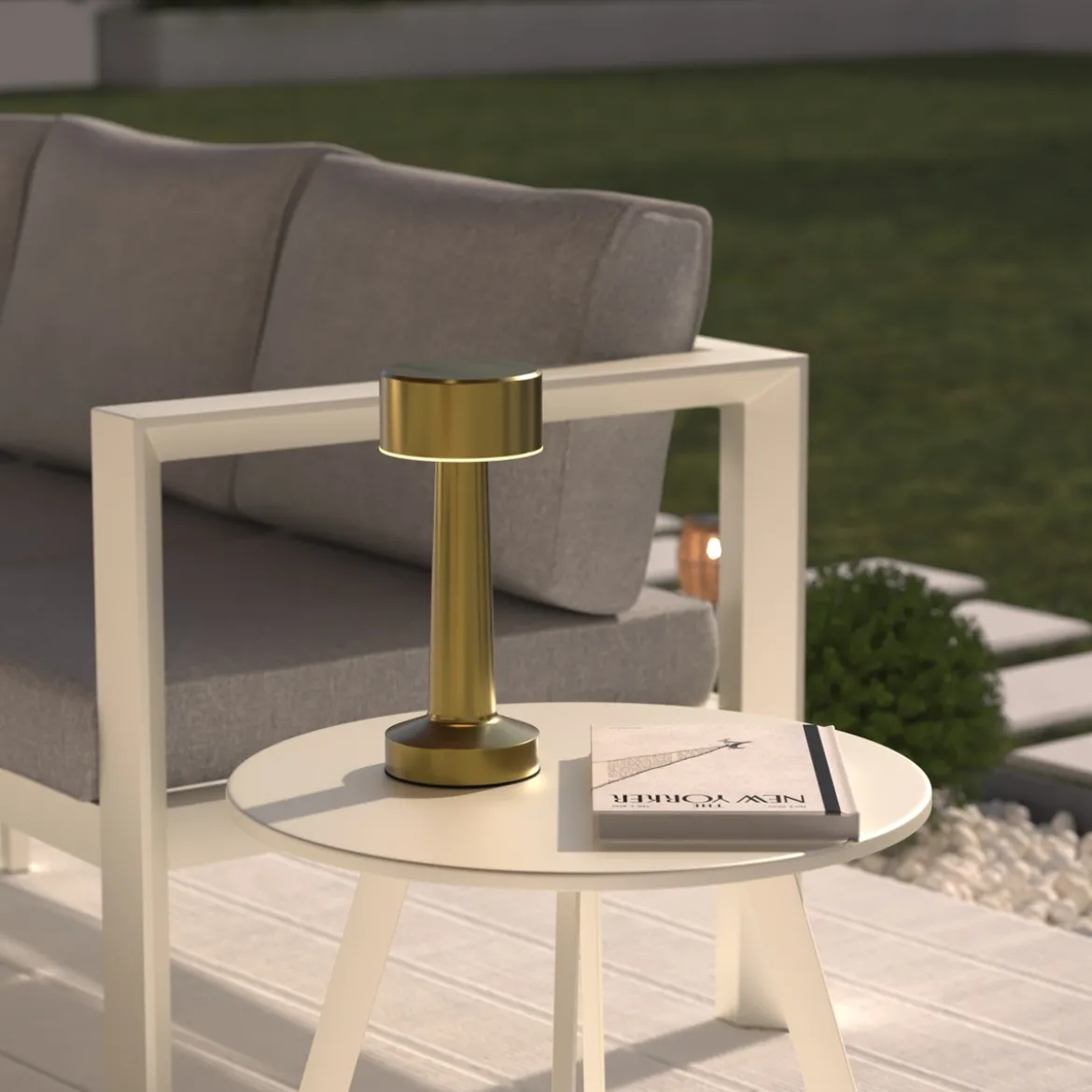 Lampe d'extérieur HALTO rechargeable USB Doré