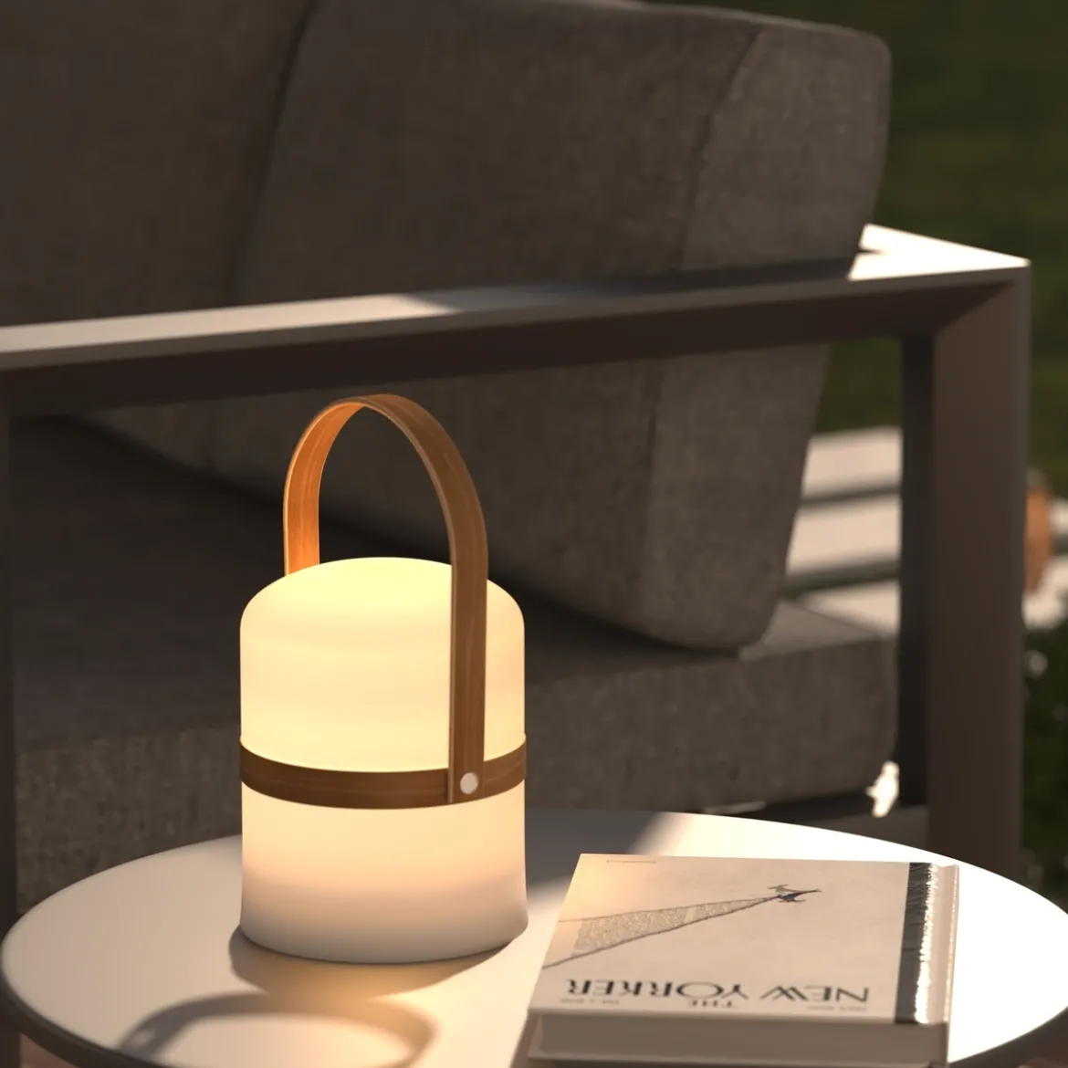 Lampe d'extérieur JERTA à pile Gris
