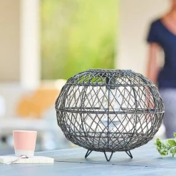 Lampe d'extérieur solaire boule Noir