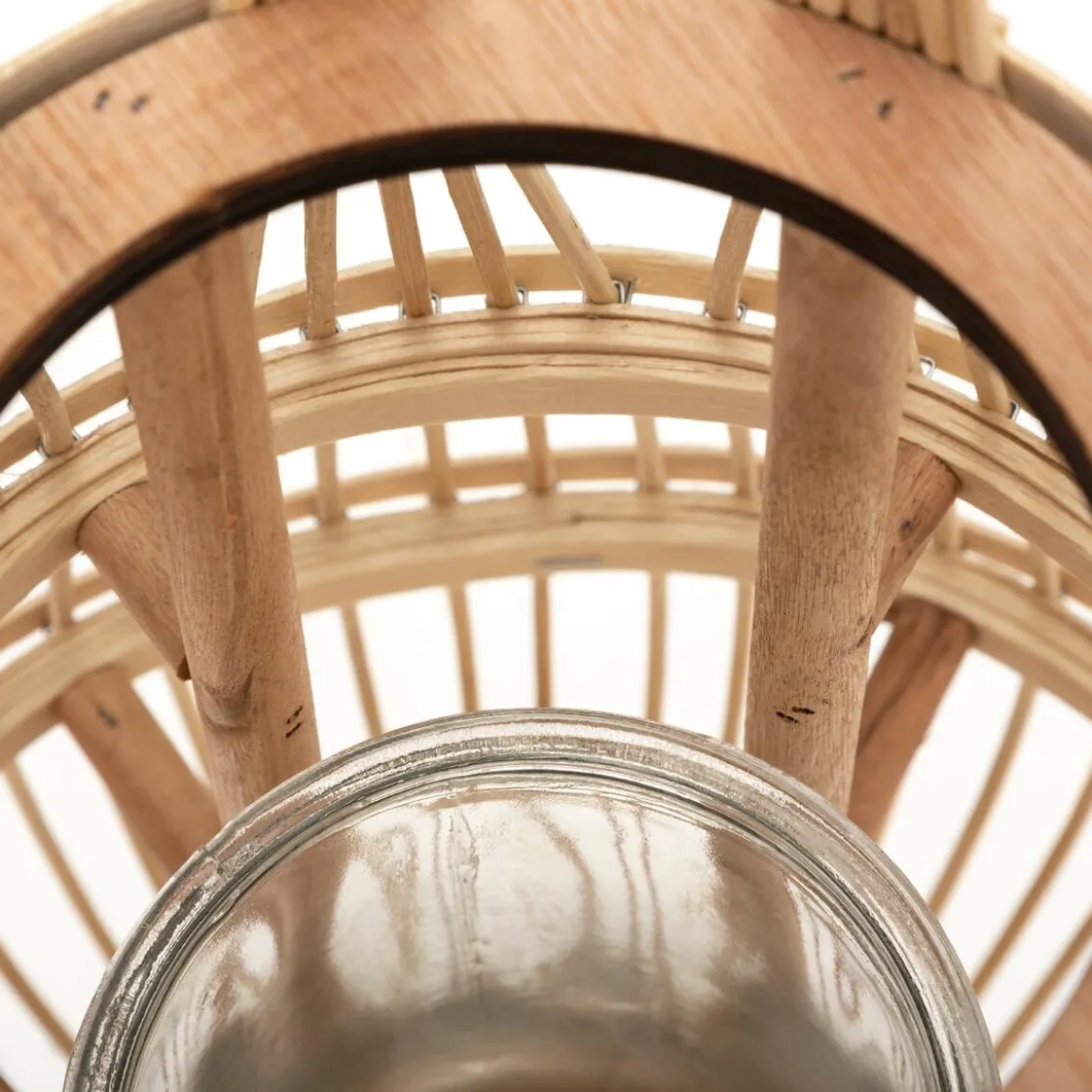 Lanterne d'intérieur panier haut Beige
