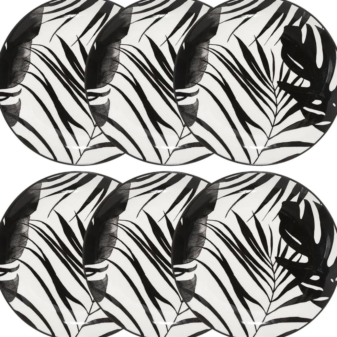 Lot de 6 assiettes à dessert "Palme"