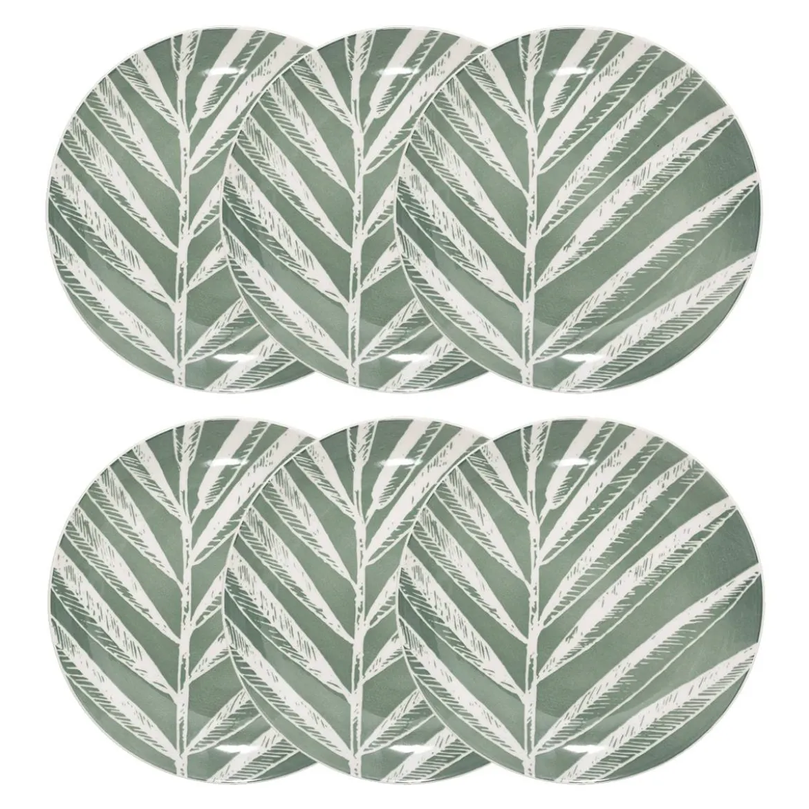Lot de 6 assiettes à dessert "Green Harmony"