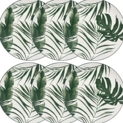 Lot de 6 assiettes à dessert "Palme"