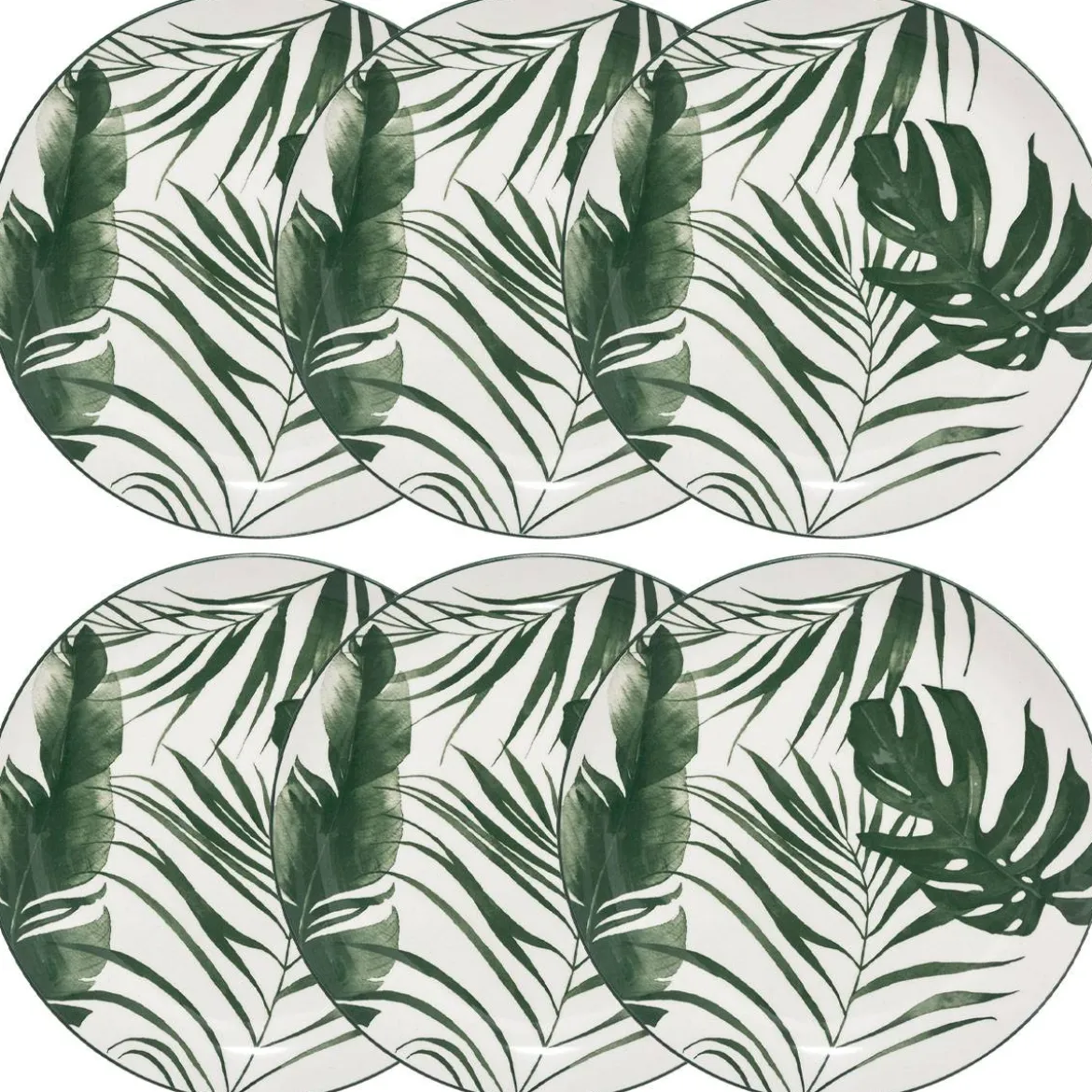 Lot de 6 assiettes à dessert "Palme"