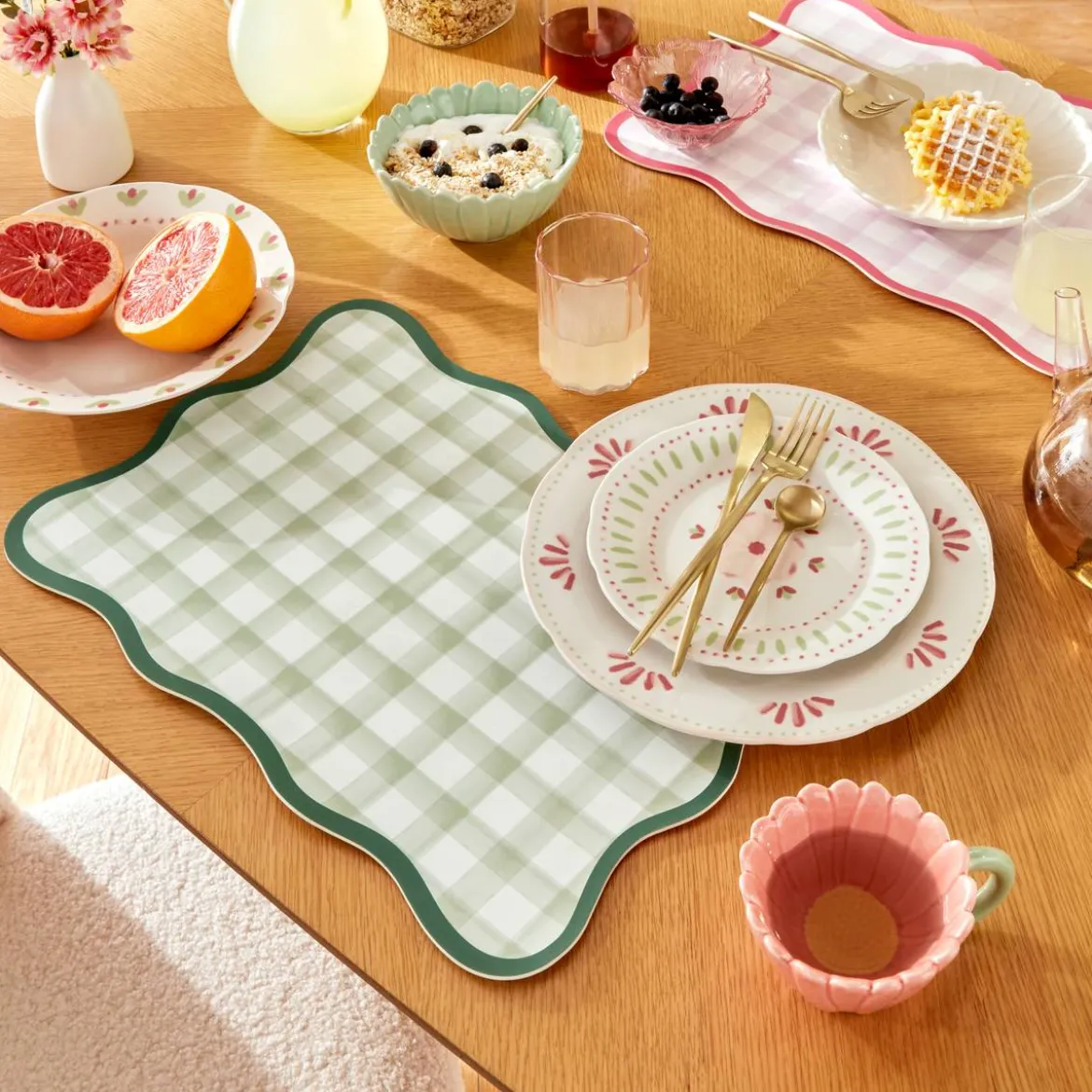 Lot de 6 assiettes à dessert "Fleur De Rose"