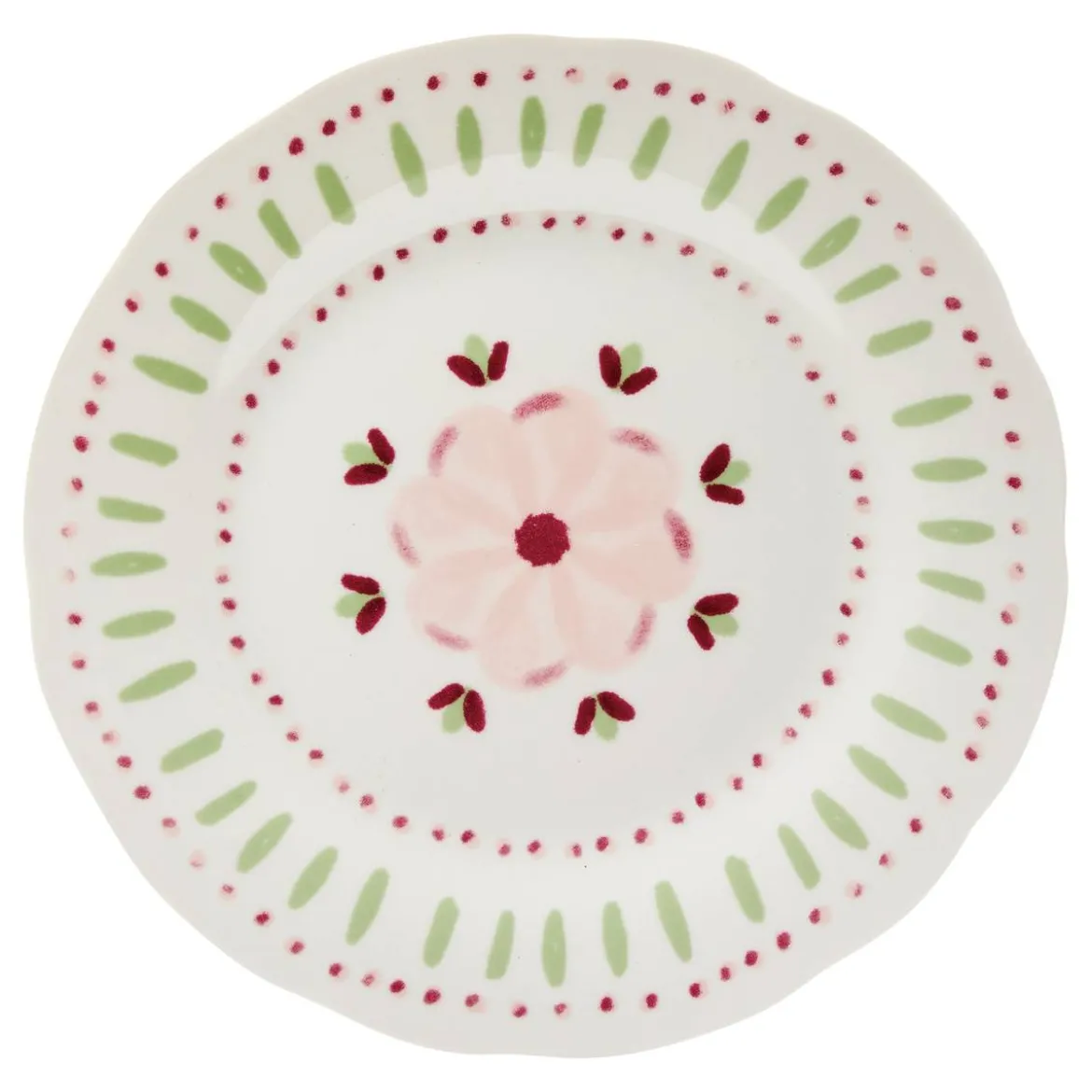 Lot de 6 assiettes à dessert "Fleur De Rose"