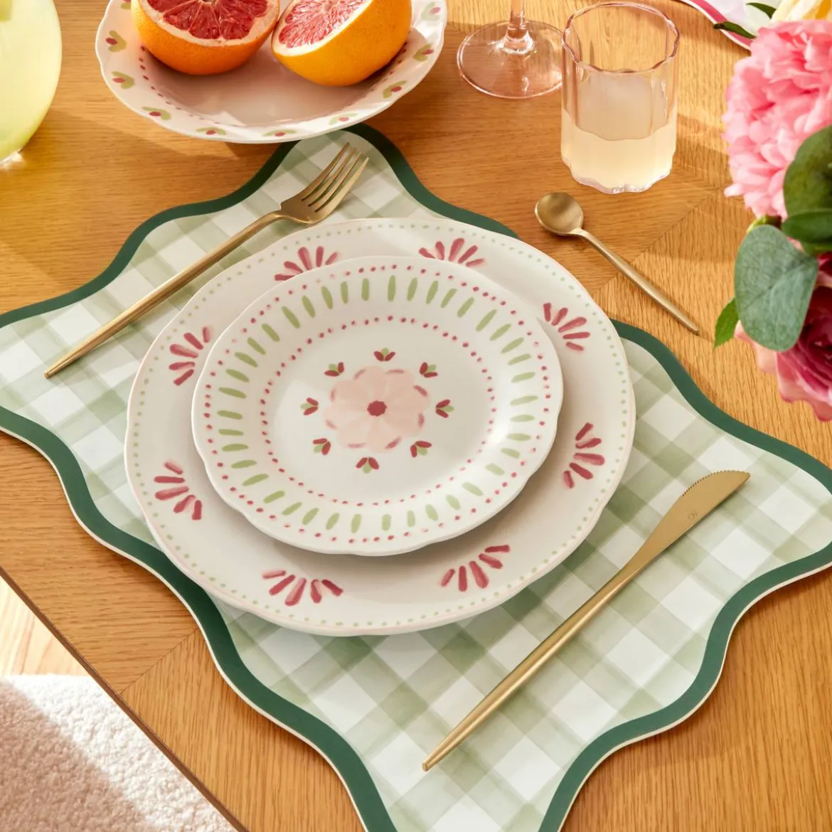 Lot de 6 assiettes à dessert "Fleur De Rose"