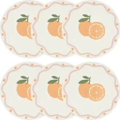 Lot de 6 assiettes à dessert "Fruity"