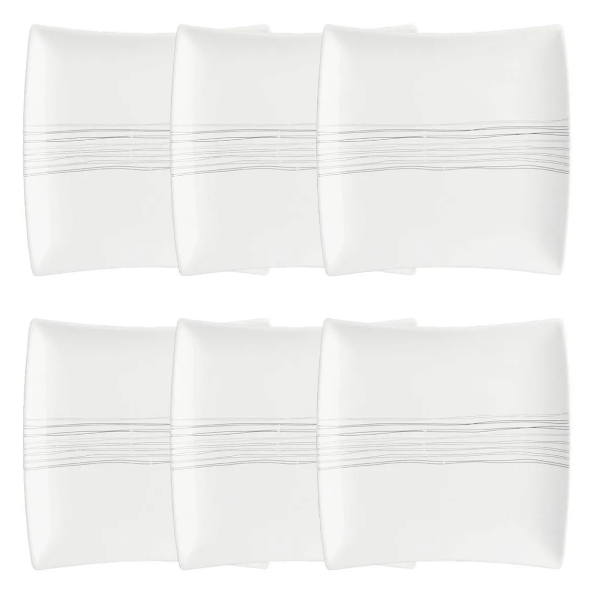 Lot de 6 assiettes à dessert "Lignes"