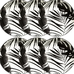 Lot de 6 assiettes creuses "Palme"