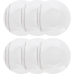 Lot de 6 assiettes creuses "Lignes"
