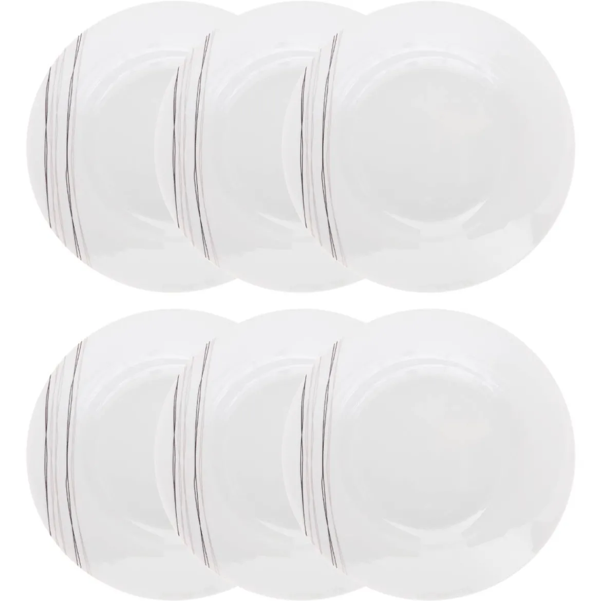 Lot de 6 assiettes creuses "Lignes"