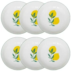 Lot de 6 assiettes creuses  "Citron"