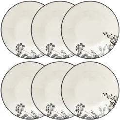 Lot de 6 assiettes creuses "White Floral"