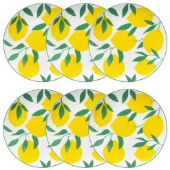 Lot de 6 assiettes dessert  "Citron"