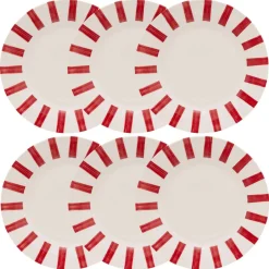 Lot de 6 assiettes plates "Cheri"