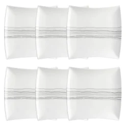 Lot de 6 assiettes plates "Lignes"