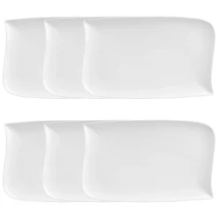 Lot de 6 assiettes plates "Vague"