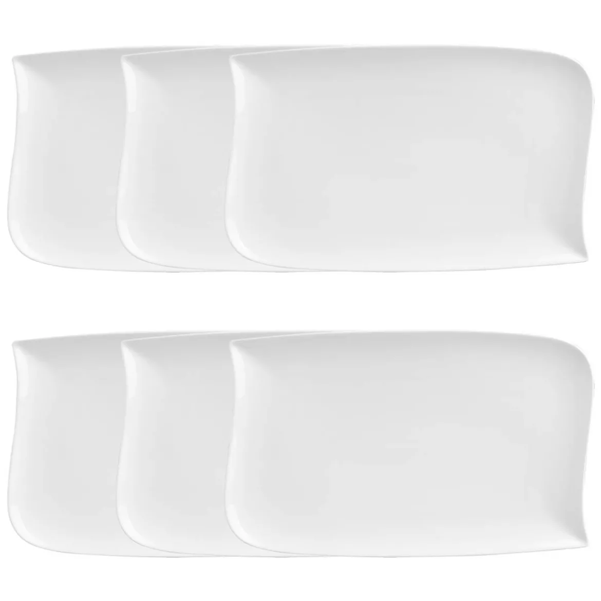Lot de 6 assiettes plates "Vague"