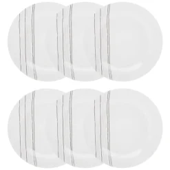 Lot de 6 assiettes plates "Lignes"