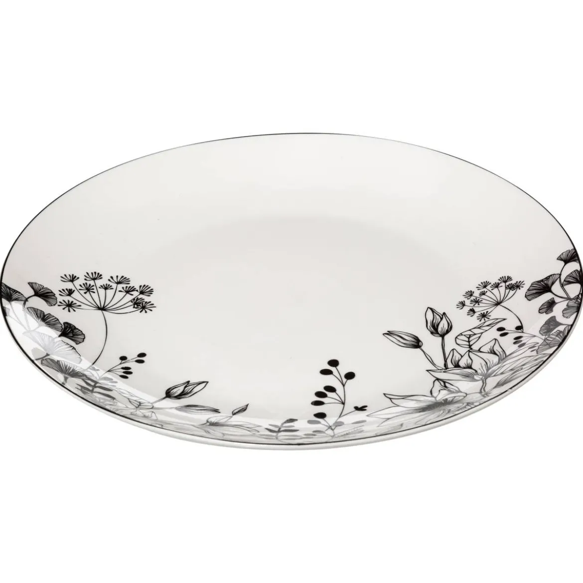 Lot de 6 assiettes plates "White Floral"