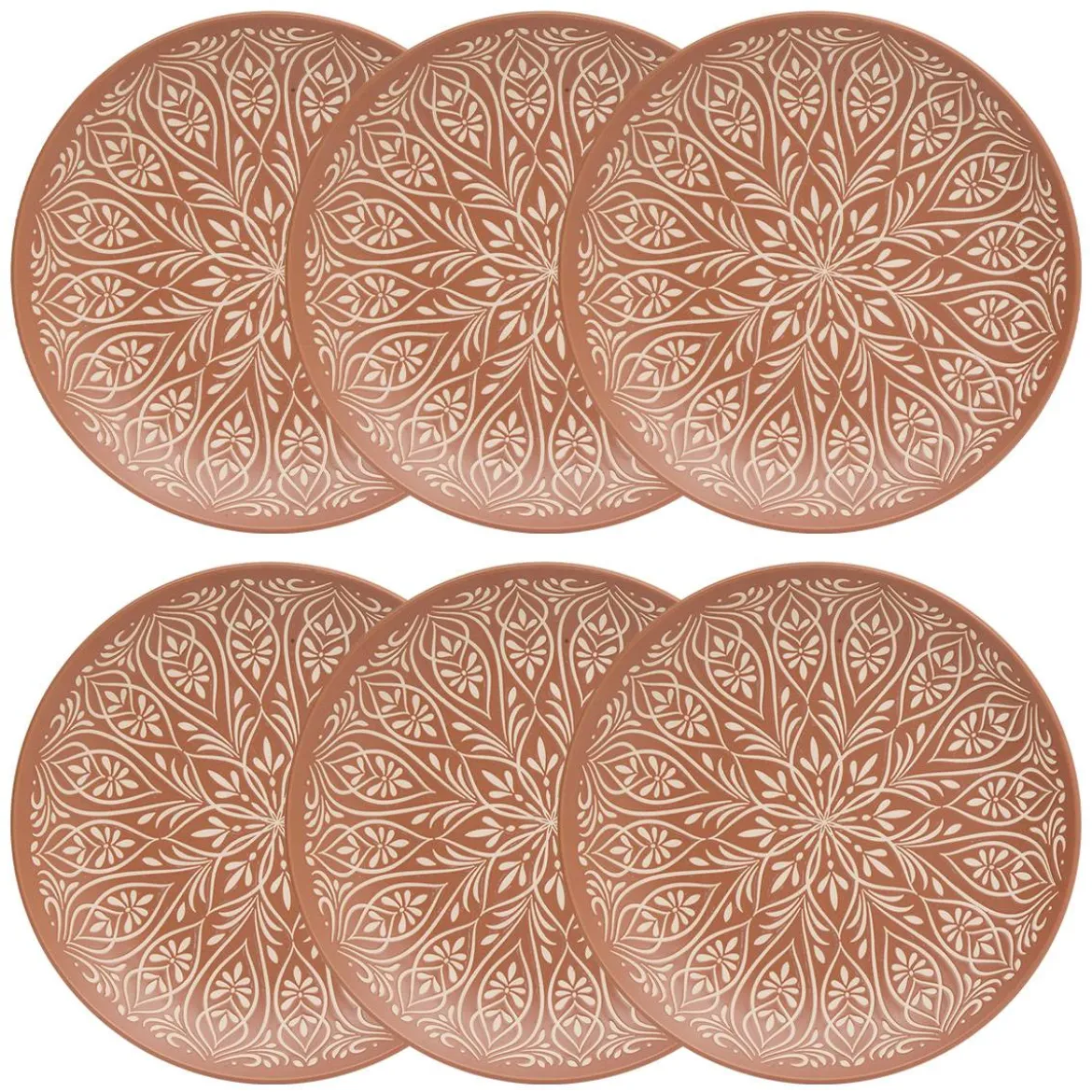 Lot de 6 assiettes plates "Ines"