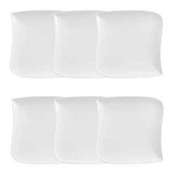 Lot de 6 assiettes plates "Vague"
