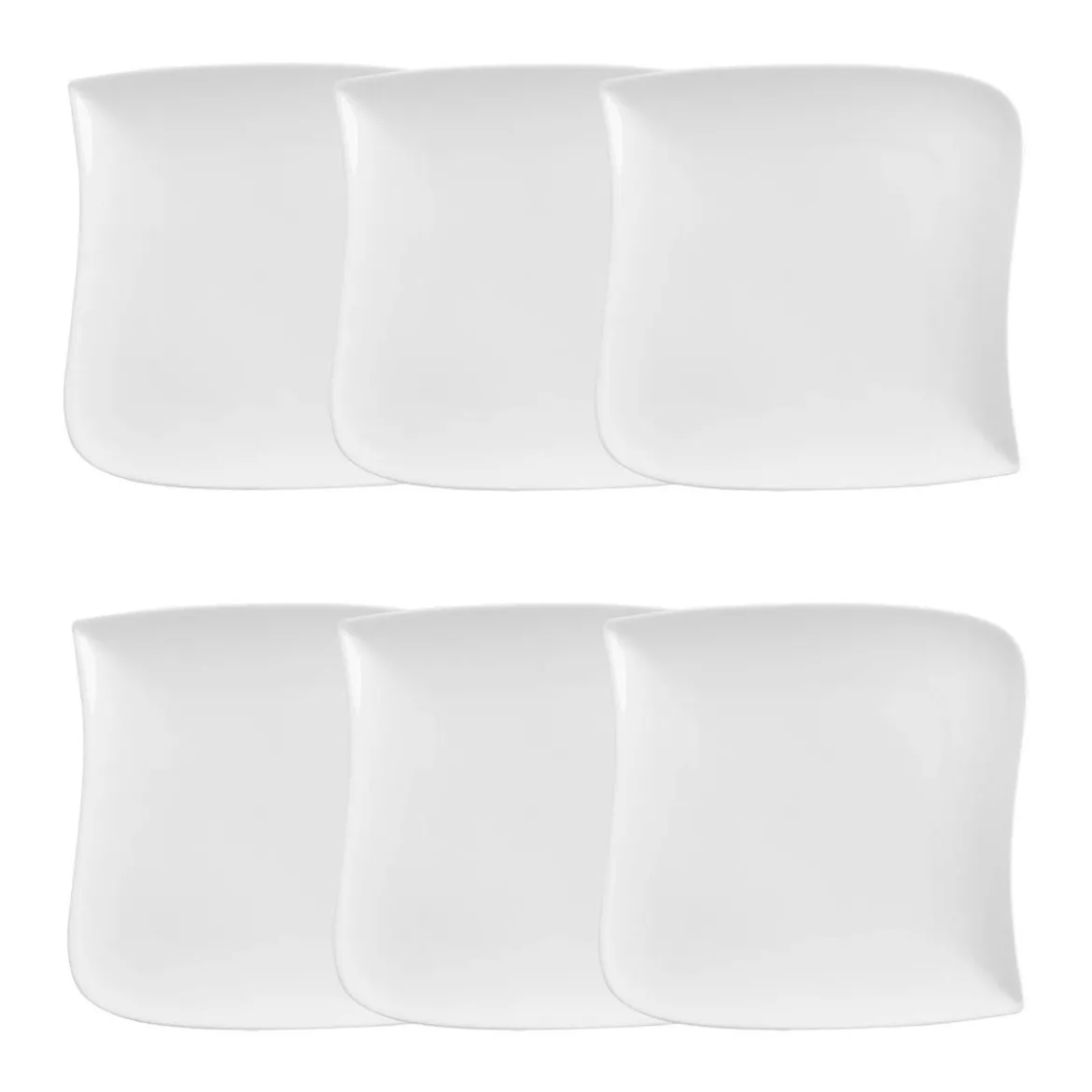 Lot de 6 assiettes plates "Vague"