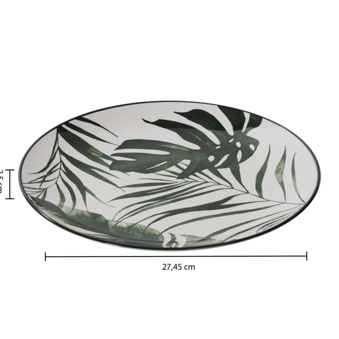 Lot de 6 assiettes plates "Palme"