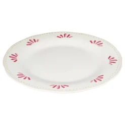 Lot de 6 assiettes plates  "Fleur De Rose"