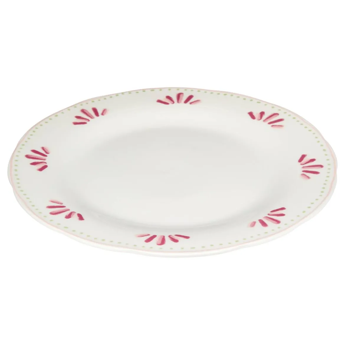 Lot de 6 assiettes plates "Fleur De Rose"