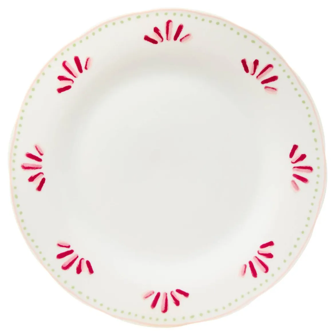 Lot de 6 assiettes plates "Fleur De Rose"