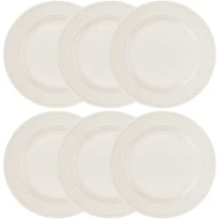 Lot de 6 assiettes plates "Perle"