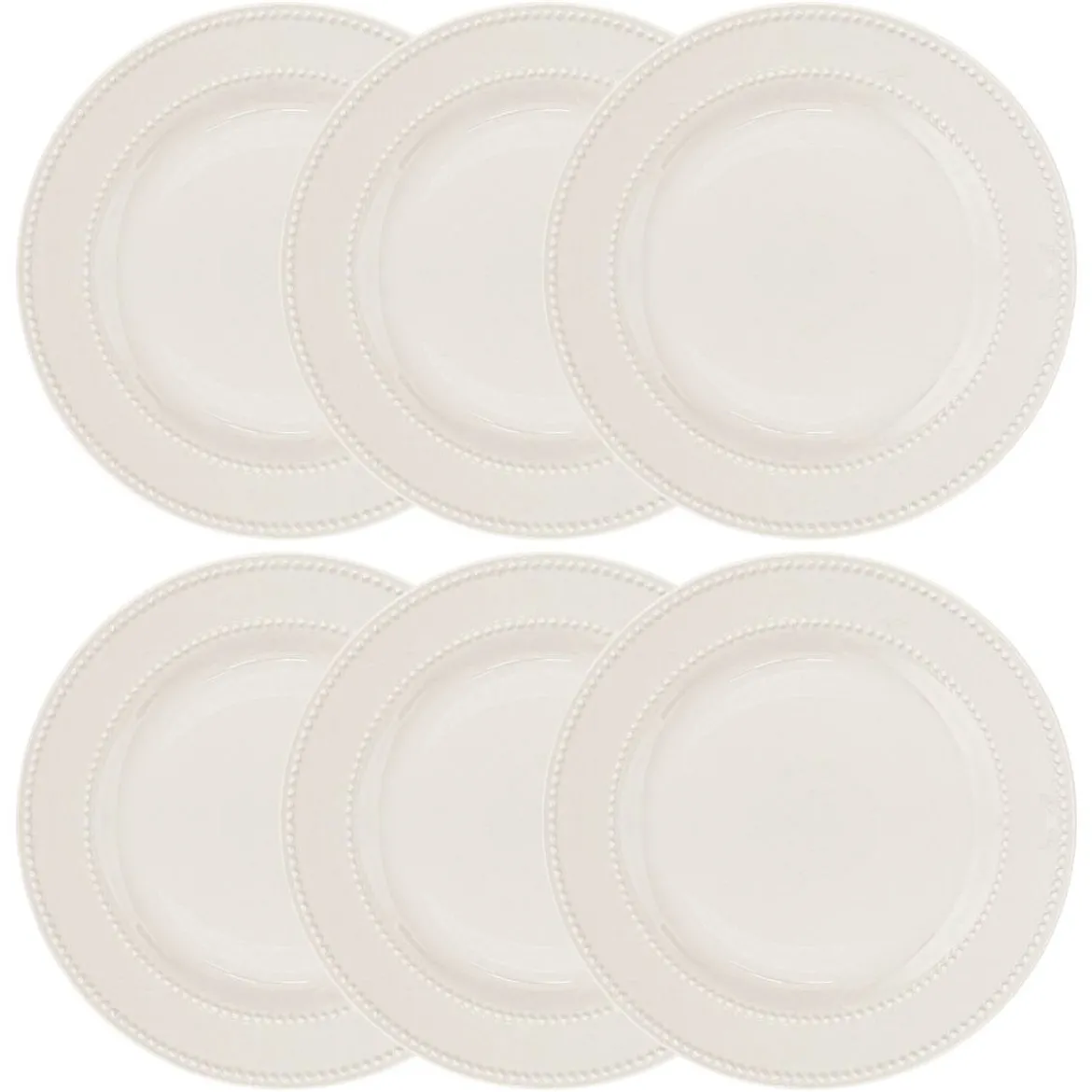 Lot de 6 assiettes plates "Perle"