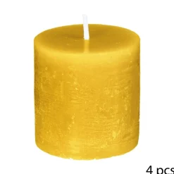 Lot de 4 bougies rustiques 