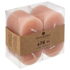 Lot de 4 bougies rustiques "Olia"
