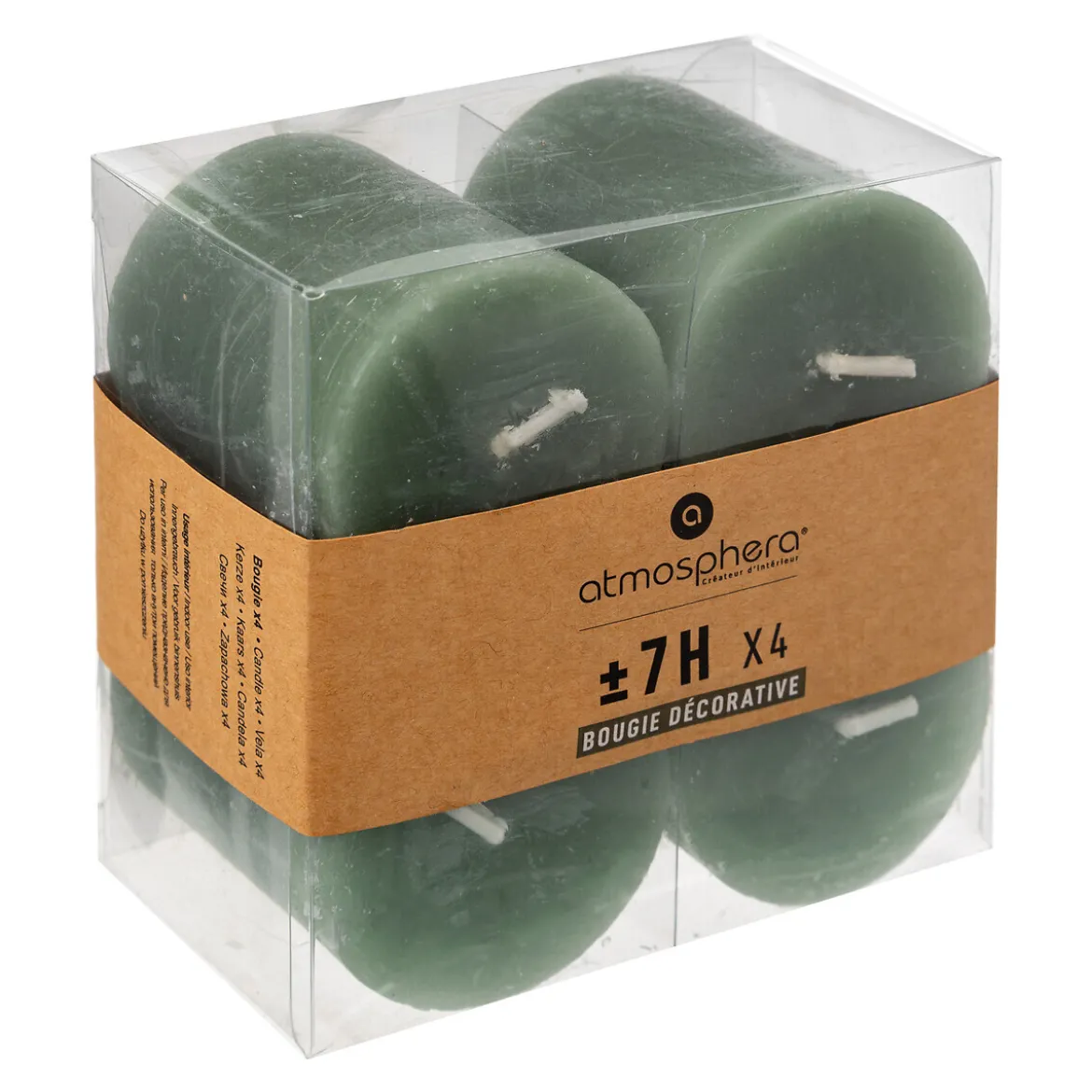 Lot de 4 bougies rustiques "Olia"