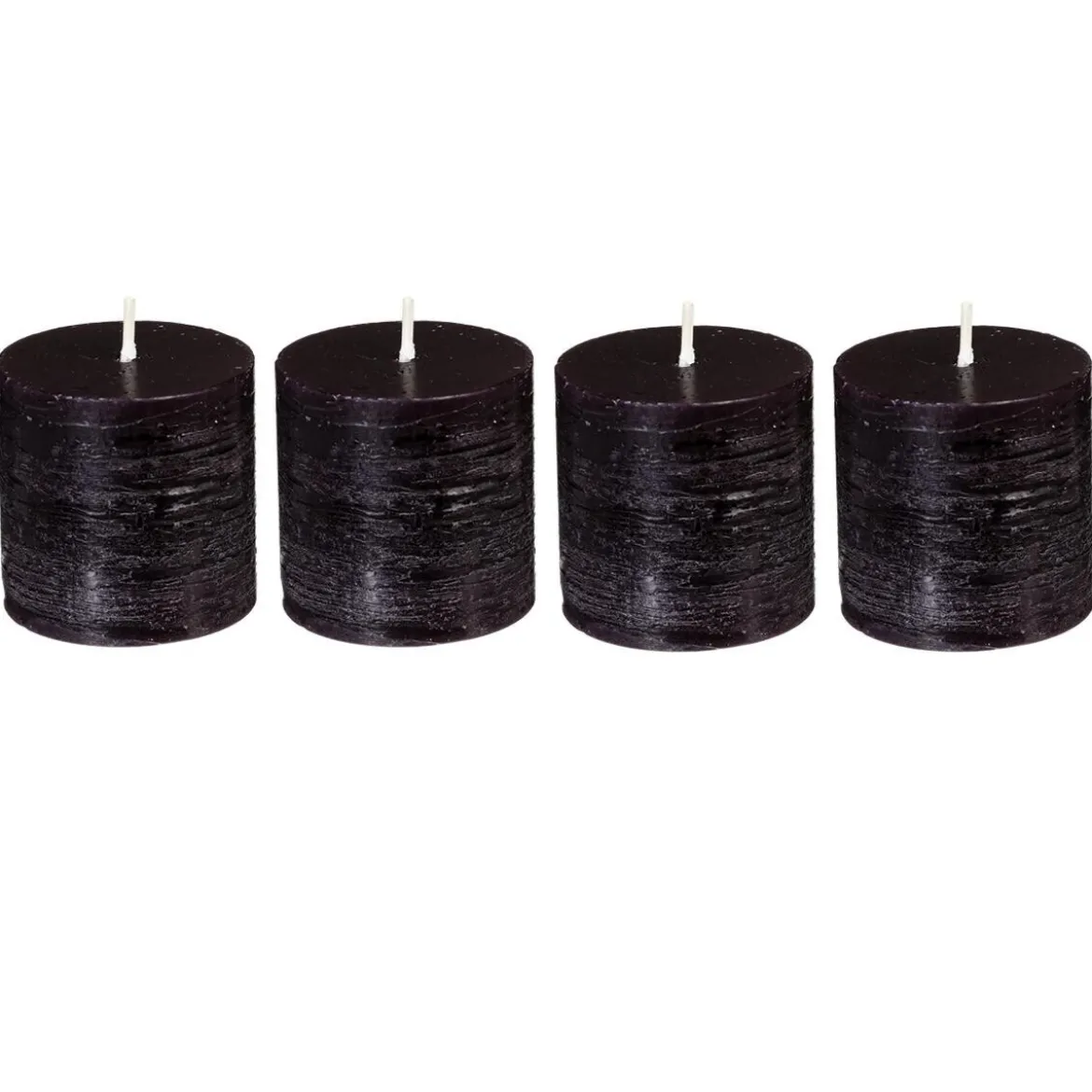 Lot de 4 bougies rustiques "Olia"