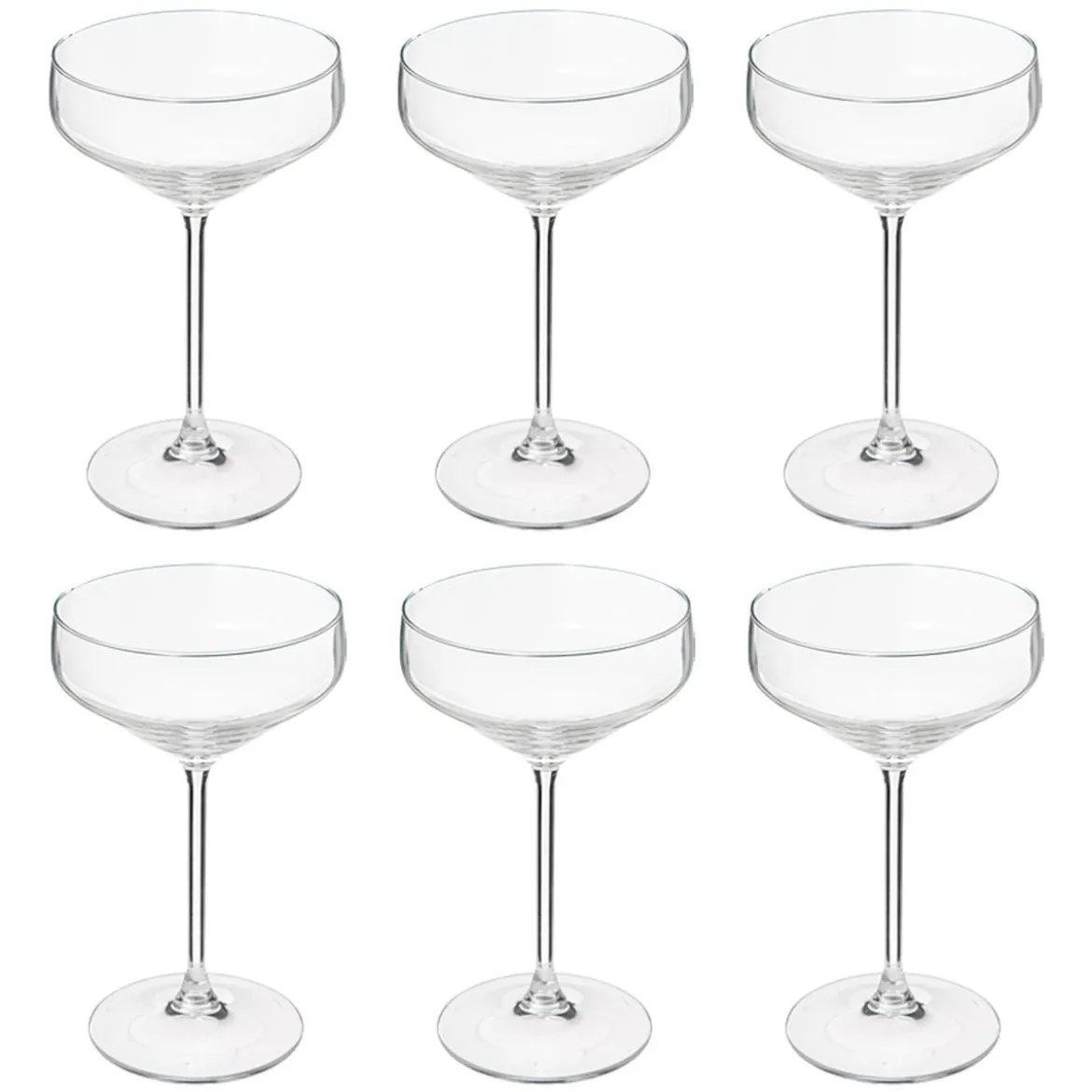 Lot de 6 coupes de champagne "Nora"