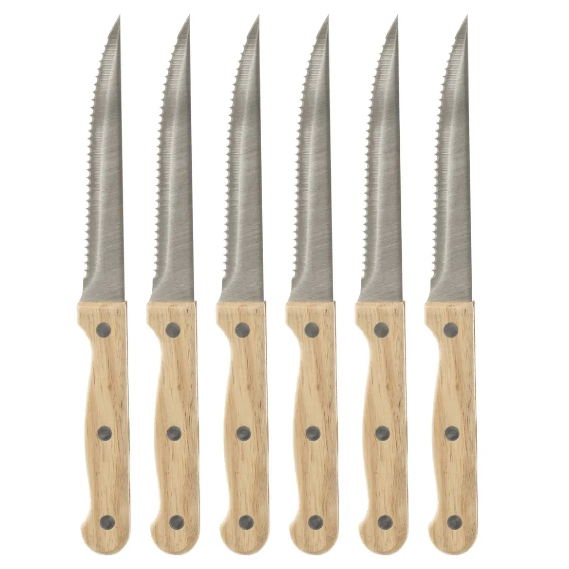 Lot de 6 couteaux à steak "Bois"